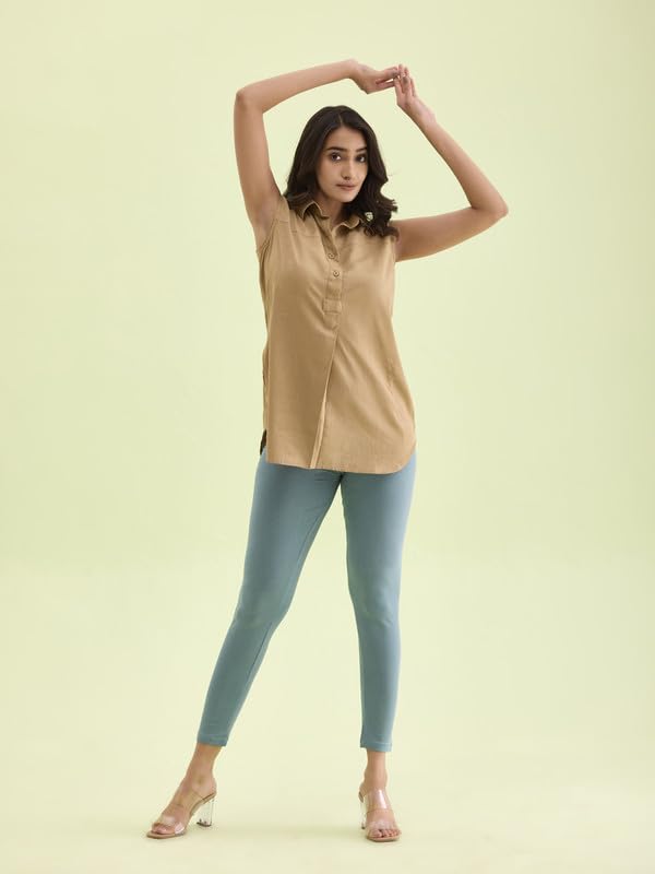 Image of GO COLORS Women Slim Cotton Leggings