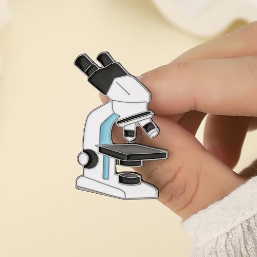 Image of Science and Medical Microscope Brooch,Colorful Enamel Lab Pin Jewelry for Scientists Laboratory Enthusiasts Badge Gifts