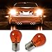 YYTQP 10 PCS Car 1156 Turn Signal Light, P21W 1141 S25 High Brightness Stable Filament Bulb, 12V 21W BA15S Single Contact Bulb Replacement, Miniature Backup Lights for Cars Motorcycle (Amber)