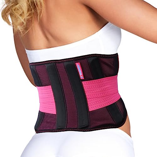T Timtakbo 2.0 Version Lower Back Brace For Pain Relief, Back Brace For Lifting At Work, Back Brace For Herniated Disc And Sciatica, Back Support Belt For Women (Red, S/M Fits 26"-32" Belly Waist) #TOP11