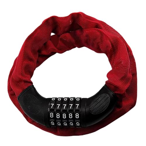 自転車チェーンロック | 5桁ダイヤル式 防犯ロック - スチール製施錠具 暗証番号変更可能 電動キックボード 自転車 マウンテンバイク 門扉用