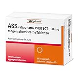 ASS-ratiopharm PROTECT 100 mg magensaftresistente Tabletten: magenschonender Blutverdünner gegen das Verklumpen von Blutplättchen - zur Vorbeugung von Blutgerinnseln, 100 Stück
