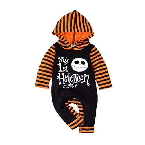 Aalizzwell Baby Halloween Outfit First Halloween Hooded Romper One-Piece Jumpsuit for Toddler Boys Girls