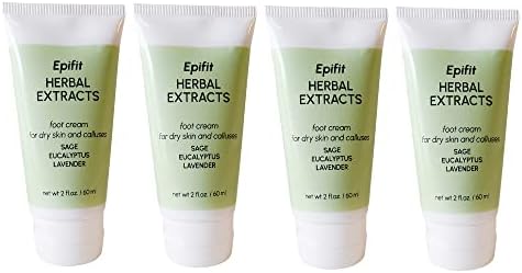Epifit Aromatherapy All Natural Moisturizer Foot Cream with Rosemary Lavender Eucalyptus Sage and Seaweed 2 Ounces 4 pack