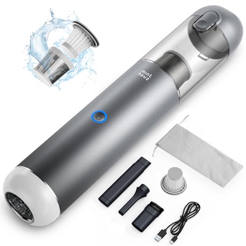 Car Vacuum Portable Cordless 17000Pa - 120W Handheld Vacuum Rechargeable with Blower, Ultra Lightweight Mini Vacuum Cleaner with 2 Filters for Car Home Pet Office Keyboard Gray