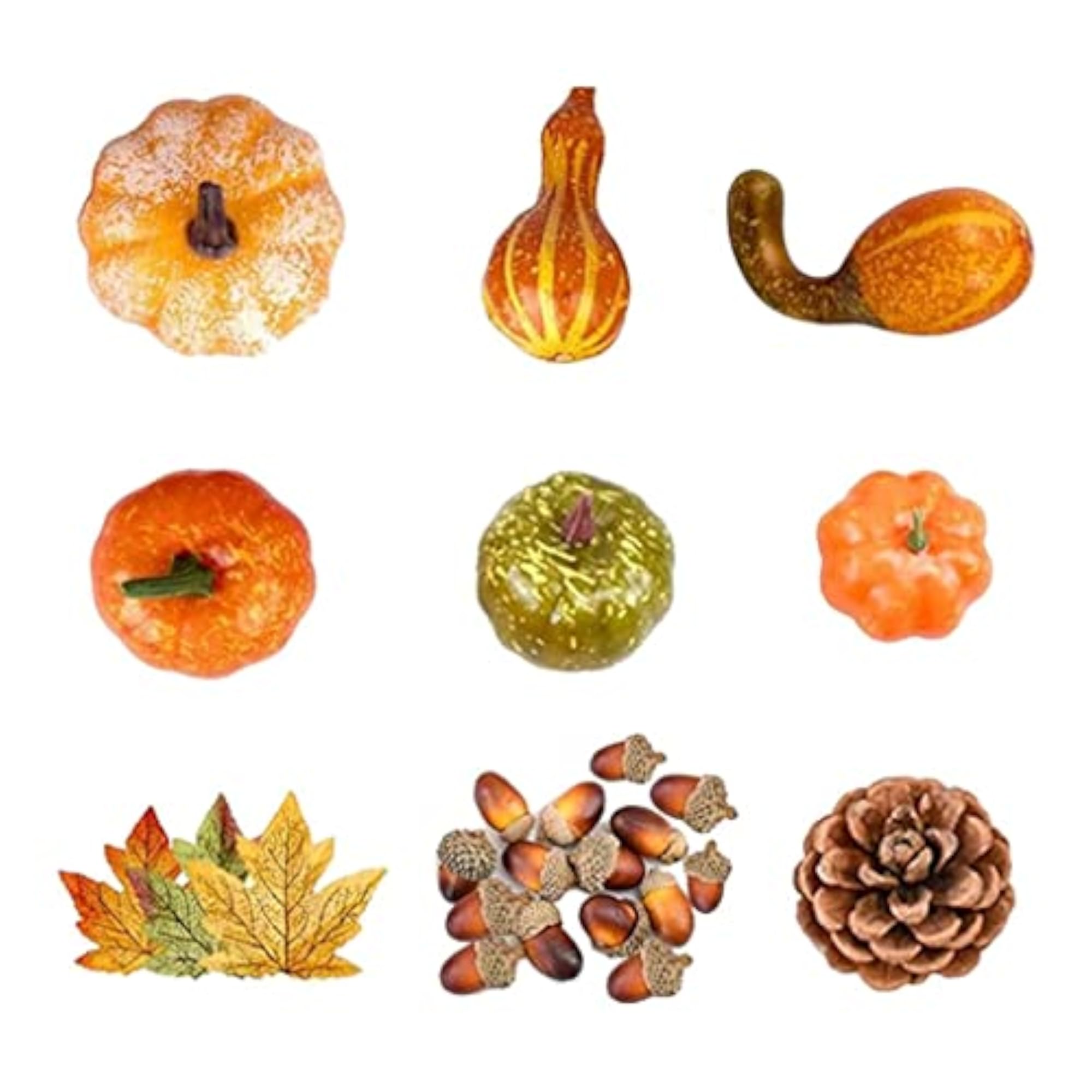 Artificial Harvest Pumpkins Acorn Decor Set
