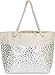 styleBREAKER Damska torba plażowa XXL z metalicznym nadrukiem w panterkę zwierząt i zamkiem błyskawicznym, torba na ramię, torba na zakupy 02012282, beżowo-srebrny, jeden rozmiar