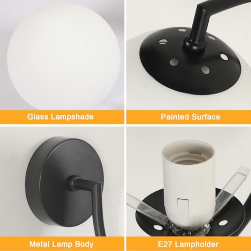 DELIPOP Lámpara de Pared Industrial con Pantalla de Cristal E27 para Interior 5