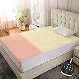 Bwarm Multizone Heated Mattress Pad Twin XL, Electric Mattress Pad Sherpa Fleece Bed Warmer with 9 Heat Settings, 1-12 Hours Auto Off Deep Pocket, Machine Washable, Wave White Twin XL 39" x 80"