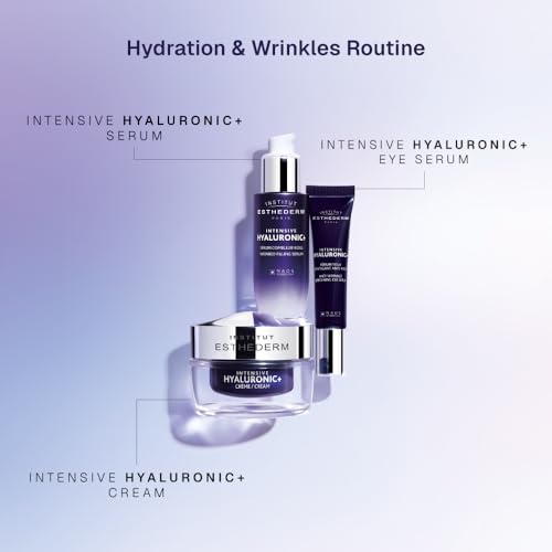 Institut Esthederm Intensive Hyaluronic Serum, Aging Facial Serum for Wrinkles, Fine Lines and Dehydrated Skin 1 Fl Oz
