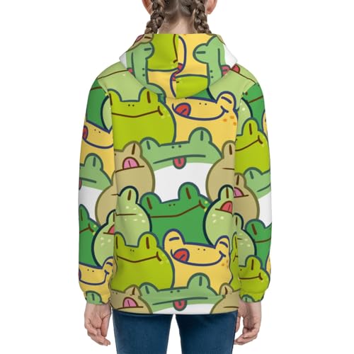 Cartoon Frog Kids Pullover Hoodies Boys Sweatshirts Girls Athletic Clothes with Pocket4