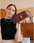 Trendy Shoulder Bag for Women Vegan Leather Purse Stylish Underarm Handbag Black Tote Bag
