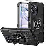 Mocotto for BLU View Speed Ultra 5G Phone Case with Tempered Glass Screen Protector,Dual Layer Shockproof Protection Cover,with Ring Kickstand (Black)