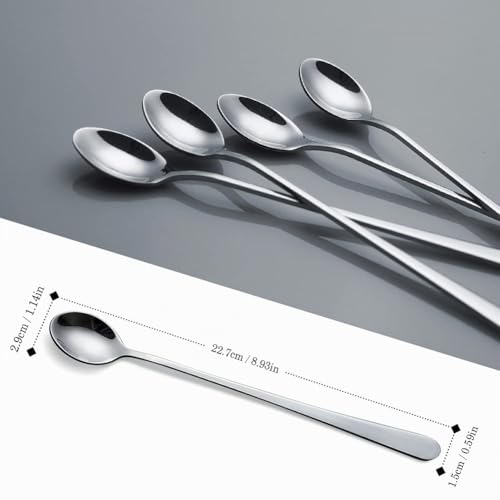 Miniatura 2 de Aoosy Juego De Cucharas De Café Y Té, 9 Pulgadas, Ideal Para Café Con Leche, Espresso, Chocolate Caliente, Bebidas Calientes, Postres Y Helados