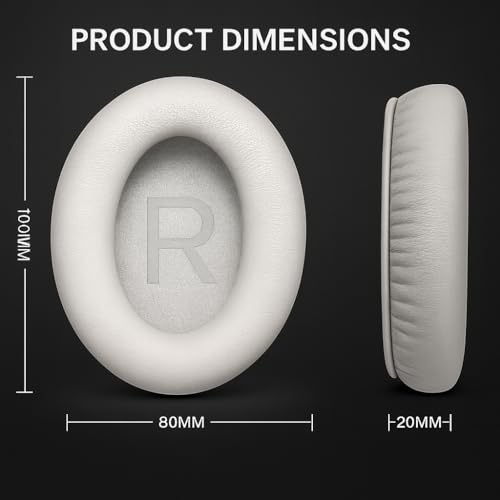 Almohadillas de Repuesto Premium para Bose QC45 – Cuero Proteico Suave y Espuma de Memoria – Aislamiento Mejorado del Ruido – Kit de Fácil Instalación, Paño de Limpieza (Blanco) miniatura 6