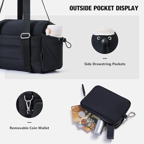 Image of ROULENS Small Gym Bag for Women 2 Set Mini Gym Duffle Bag with Wet Compartment and Coin Wallet, Gym Tote Bag for Workout /Sport /Travel