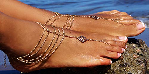 Bienvenu 2 Pcs Multi Chain Beach Tassels Anklet Chain Bracelet Barefoot Sandals Foot Jewelry #TOP1