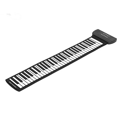 61 Keys Hand Roll Piano,4D Surround Sound USB Battery Powered Portable Keyboard Piano with 16 Tones 6 Demo Songs for Kids Beginner (PM61)
