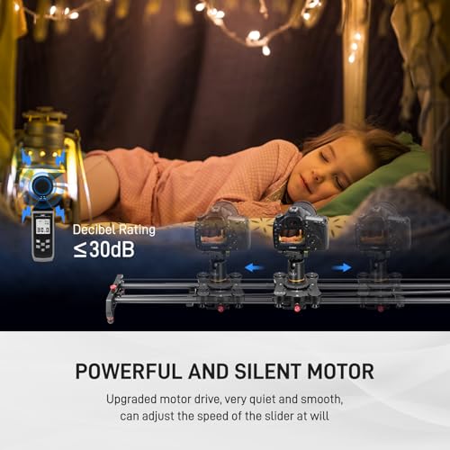 GVM 48"/120CM Carbon Fiber Motorized Camera Slider, Professional Camera Slider with Remote Control, Support Video Mode, Time Lapse Photography, Horizontal, Tracking and 120° Panoramic Shooting by GVM Great Video Maker - Used condition - Image 5