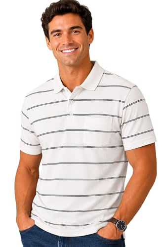 Image of SANE ORIGINALS Half Sleeve Polo T-Shirt for Men with Pocket || Stripe Collar and Pocket T-Shirt for Men Half Sleeves