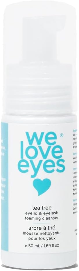 We Love Eyes: Tea Tree Eyelid Foaming Cleanser - Vegan. All natural. Cruelty free. Safe for false lashes and eyelash extensions.