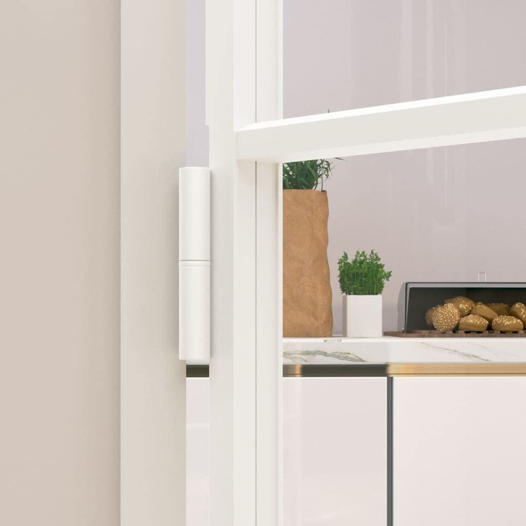 Drzwi wewnętrzne białe 93 x 201,5 cm szkło hartowane i aluminium SlimHardware materiały budowlane drzwi domowe