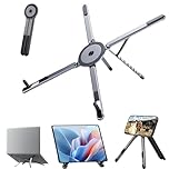 ARQIZ Laptop Stand for Desk – Lightweight Aluminum Alloy Notebook Riser with Phone Holder, Portable Foldable & Extendable Stand for Laptop, with Magnetic Mobile & Tablet Grip