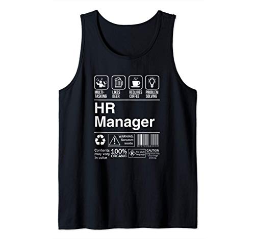 HR Manager Product Label Funny Gift Camiseta sin Mangas
