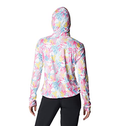 Columbia Moletom feminino Summerdry manga longa estampado, branco/floriado, 3X Plus