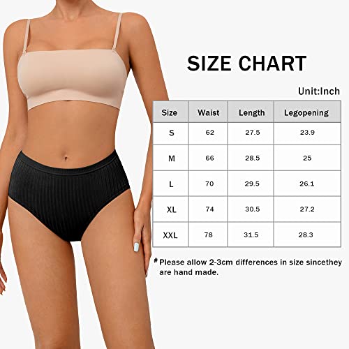 Deangelmon Women's Cotton Brief Underwear Comfort Panties Mid Waist Stretch Full Breathable Multi-Packs Plus Size (6P3,L) #TOP5