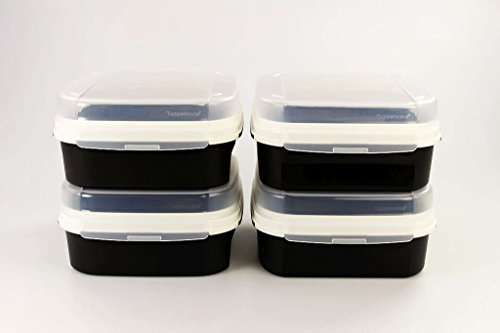 Tupperware originale TUPPERWARE Mini Top Class Rettangolar 1,2 L nero piatto (4)