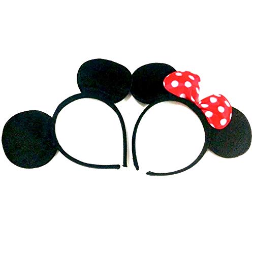 SET OF 2 Mickey Mouse Ears headband and Minnie (miney / mini) mouse ears headband - baby girl - boys headbands - mickey mouse ears bulk - mickey mouse ears adult or kids