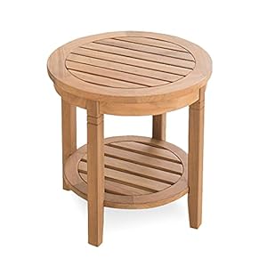 Cambridge casual superior indonesian teak arie outdoor round side table natural teak  urban country home decor