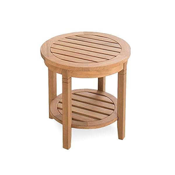 Cambridge casual superior indonesian teak arie outdoor round side table natural teak  urban country home decor
