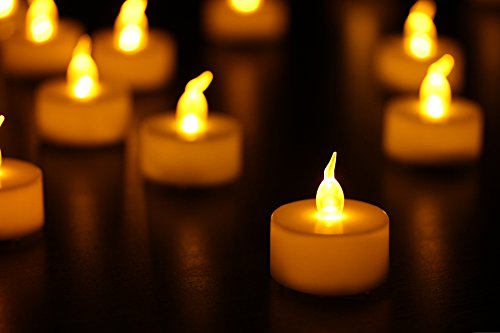 Etronic Battery Powered Flameless LED Tea Light Candles for Parties Events Romantic (24 Pack)