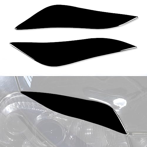 Toworldit 2pcs/Set Bright Black Soft Plastic Headlight Eyebrow Cover Headlamp Eye Lid Covers Decoration Trim Sticker (Compatible with Toyota Supra 1993-1998)