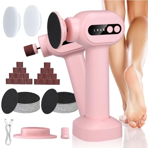 Gkstly Lima eléctrica para pies y piel dura, removedor de callos eléctrico 2 en 1 y amoladora de uñas, lijadora de pies, herramientas de pedicura, removedor de piel dura para piel muerta seca, talones