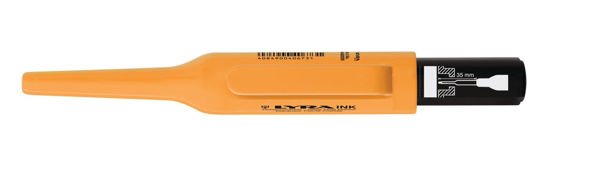LYRA Rotulador para perforaciones profundas, color negro, 10 unidades, L4480099-10-1
