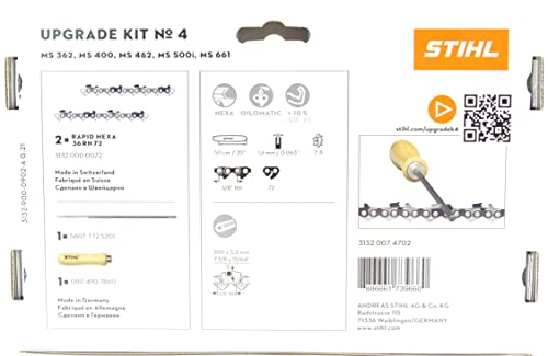 Stihl HEXA UPGRADE KIT4 50cm 3/8 1,6 72TG 2x Hexa Sägekette 1x Hexafeile 1x Feilengriff