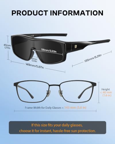 Image of DUCO Polarized Sports Sunglasses That Fit Over Glasses for Men & Women 8980