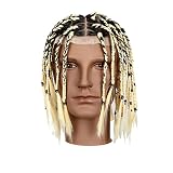 DAIXI 8x10 Inches Transparent Full Lace Base Box Braids Toupee For Men Women and Kids, 1B Human Hair