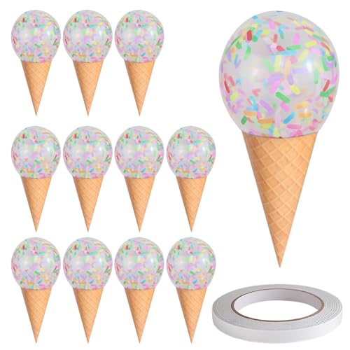 25 PCS Ice Cream Balloons Arch and Paper Cones and