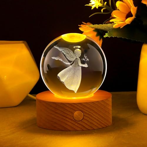 3D Kristallkugel Nachtlicht, Little Angel Kristallkugel Mit...