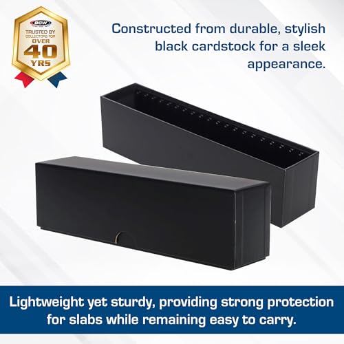 BCW Slotted Coin Slab Storage Box | Black Cardstock Box Slabs & Small ANACS Holders | Coin Organizer & Protection Case for Collectors
