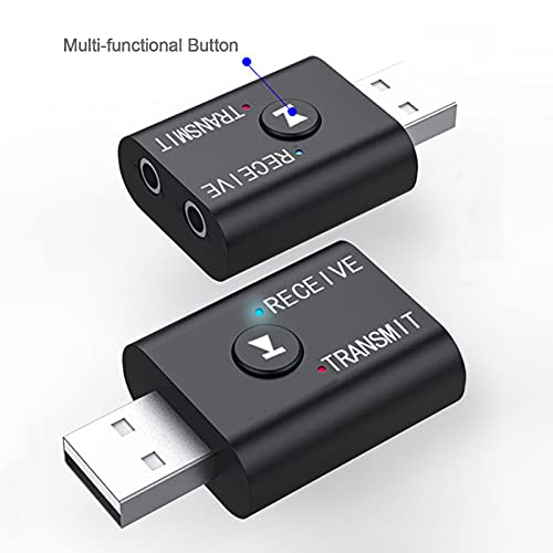 Receptor transmissor de áudio USB Bluetooth 5.0 Adaptador de música sem fio 3,5 mm Adaptador de áudi
