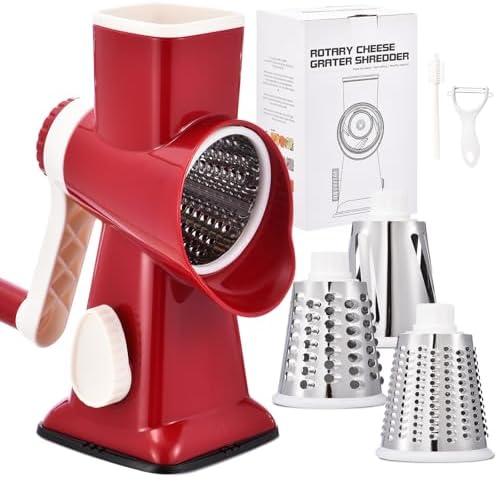 Rotary Cheese Grater with Handle Kitchen Shredder Slicer Grater S...
