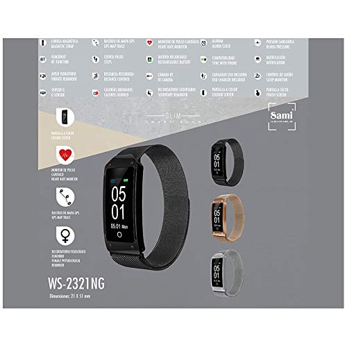 Clock Fx Smartband Actividad Sami Slim Negro ws-2321NG