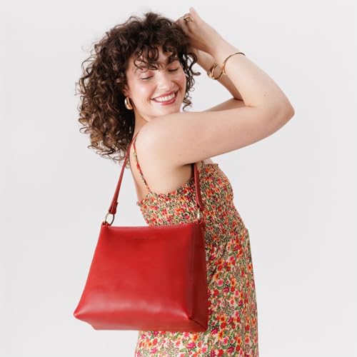 Image of Portland Leather Goods Triangle Shoulder Bag for Women - Handmade from the Finest Full-Grain Hides | Handmade