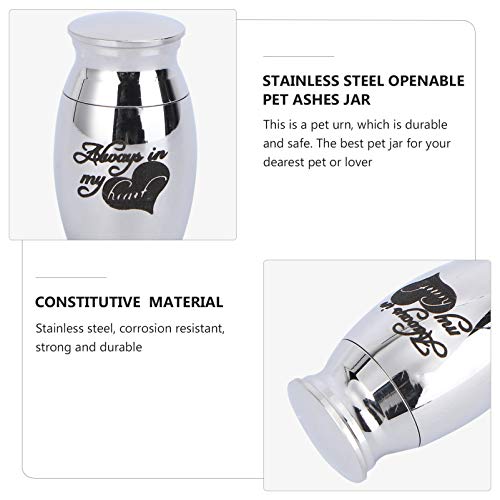 Balacoo 1 conjunto de urna de cinzas para animais de estimação de aço inoxidável urna de cremação fu