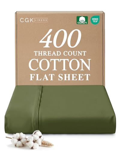Cotton Flat Sheet Full Size - Top Flat Bed Sheet Only - Full